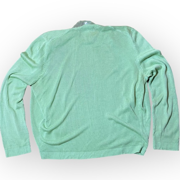 2 for $35 Vintage Light Green Short Cardigan Shrug Sparkly Gems Size Medium - Picture 7 of 9